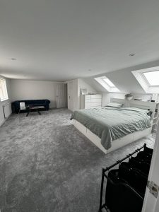 Loft conversion in Birmingham turned into bedroom