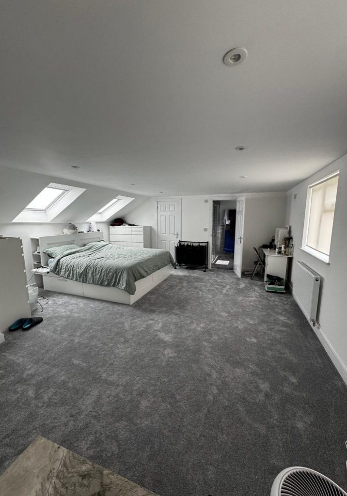 master bedroom in loft conversion in Cannock