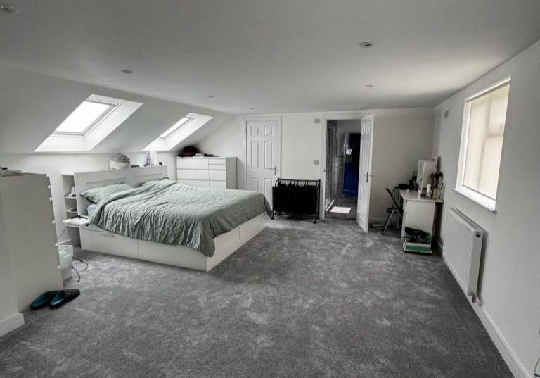 master bedroom in loft conversion in Tividale