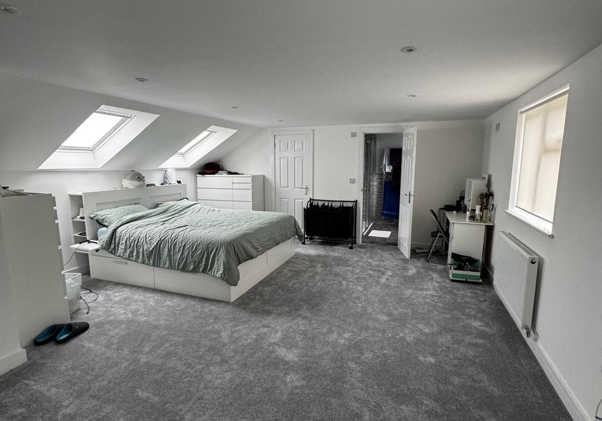 master bedroom in loft conversion in Wolverhampton